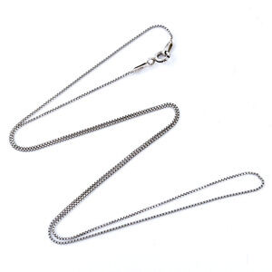 Vintage Italy Sterling Silver 925 0.7mm Box Chain Necklace 19”